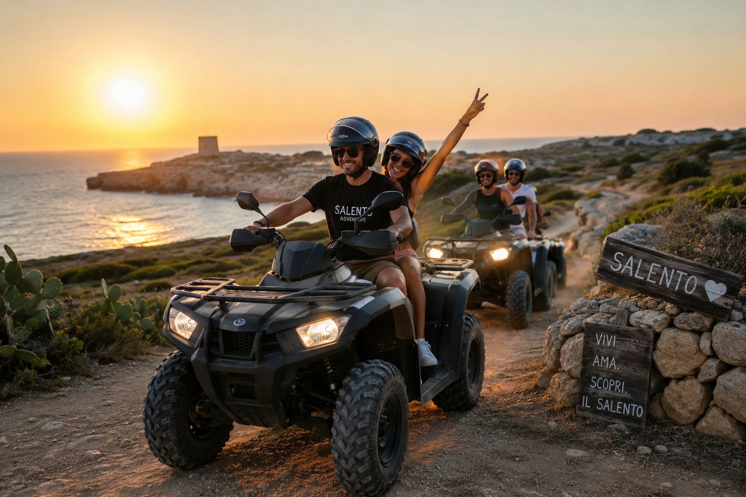 Quad tra la macchia mediterranea e il mare del Salento